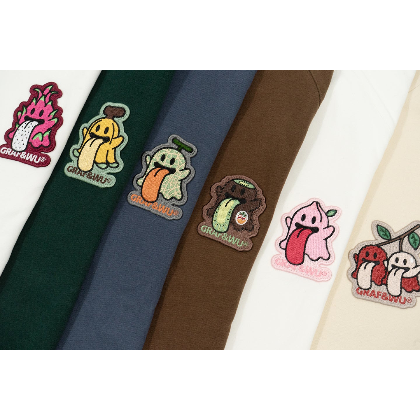 GRAF&WU Fruit Cute Ghost Embroidery long-sleeve Shirt