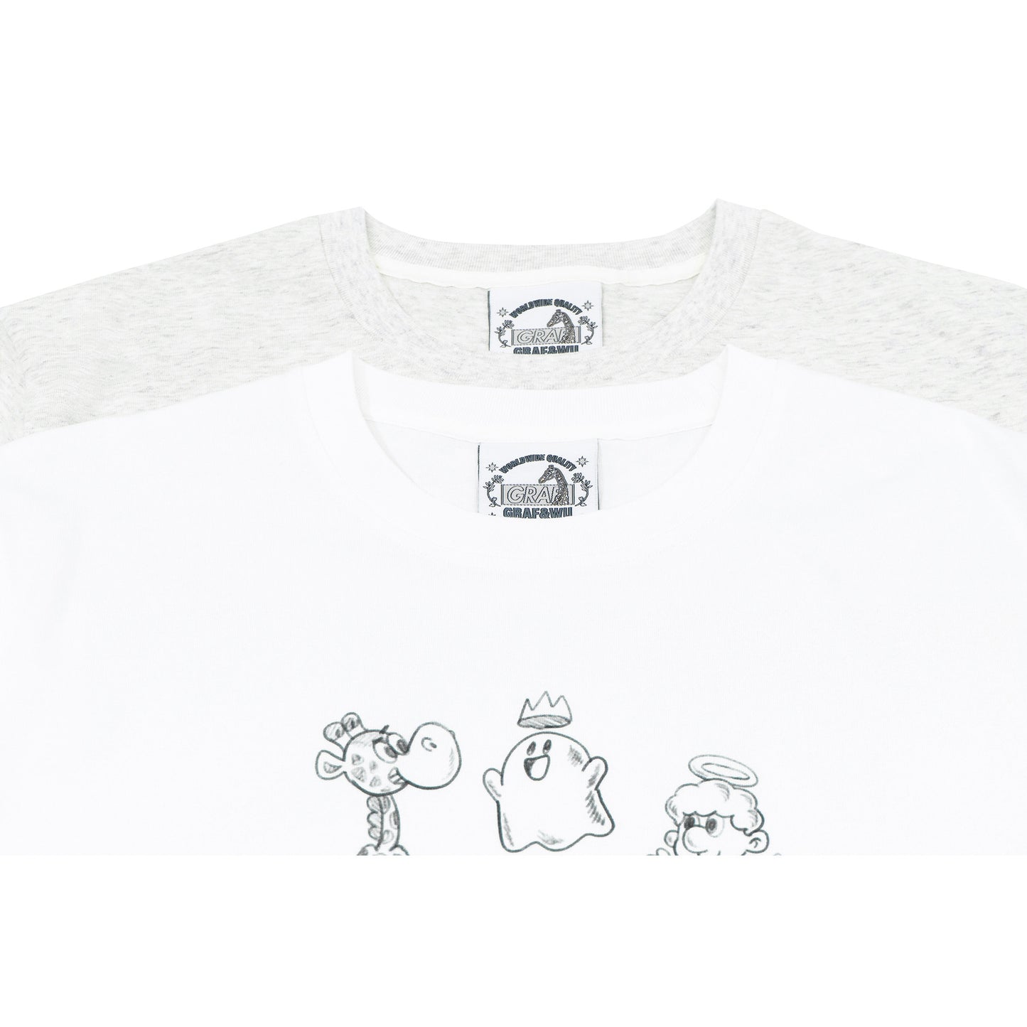 GRAF&WU IP Popularity Award Podium Cute Ghost Pencil Drawing T-shirt