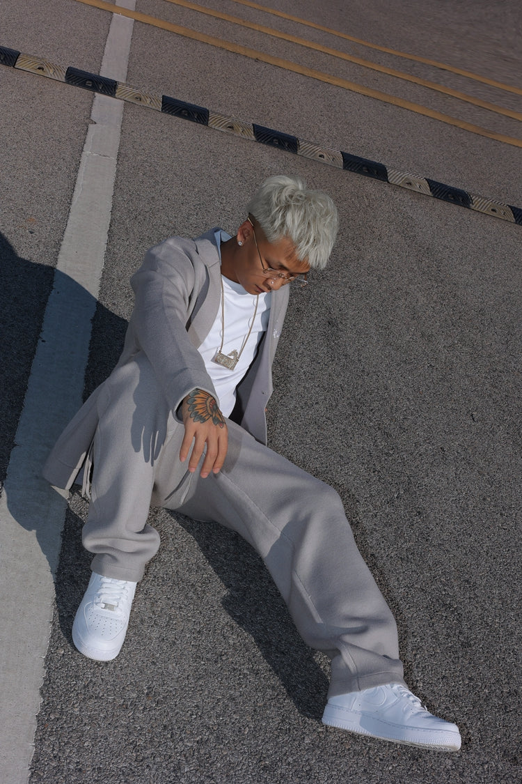 GRAF&WU Jacket Streetwear Brand Embroidered Knitted Suit Coat