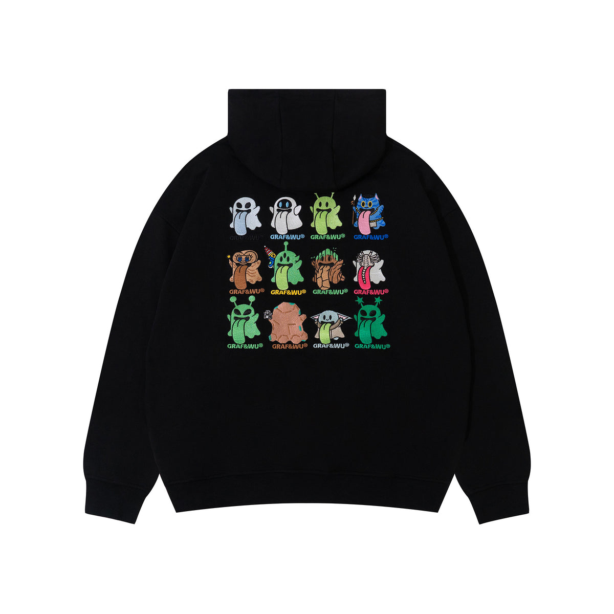 GRAF&WU Alien Ghost UFO Cow Graphic Hoodie