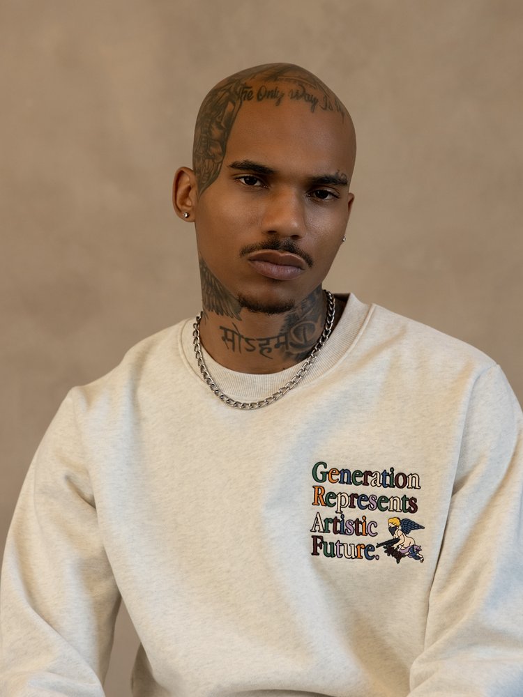 GRAF&WU AK47 Angel Embroidered Fleece Cozy Sweatshirt