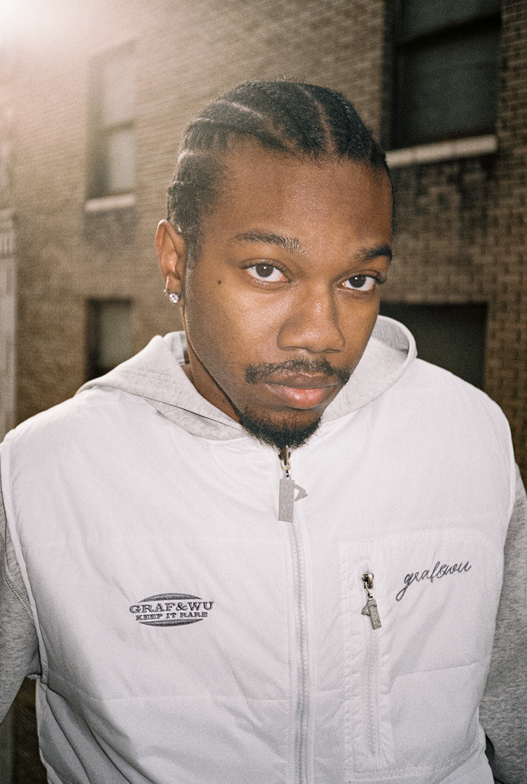 GRAF&WU Reversible Jacket-Embroidered Letter Two-in-One Layered Streetwear Coat