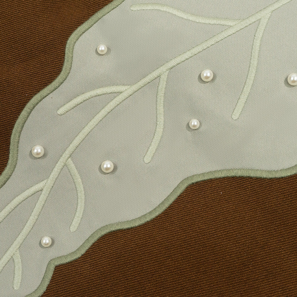 GRAF&WU Art Green Plant-embroidered Luxury Pearl Suit Jacket