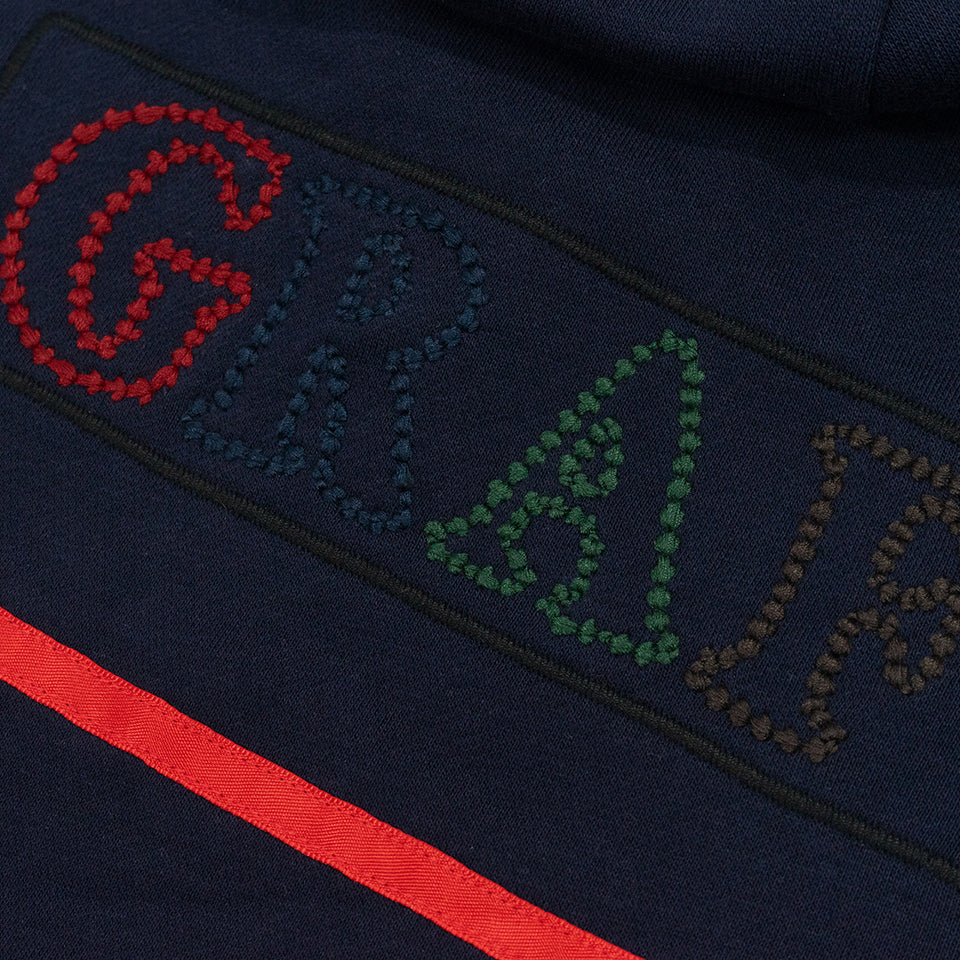 GRAF&WU Handmade Embroidered Baseball Man Layered-style Hoodie