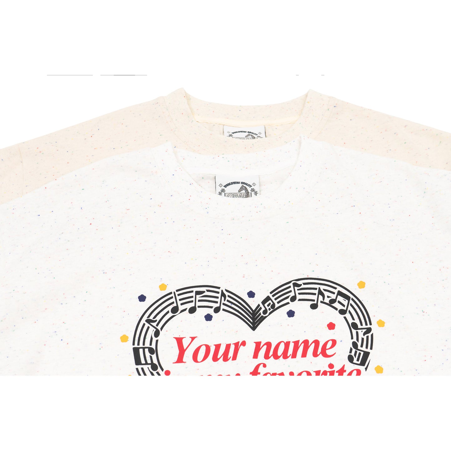 GRAF&WU Musical Notes Sweet words Print Boxy Cropped T-shirt