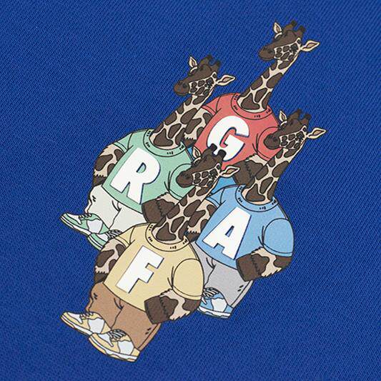 GRAF&WU Four Giraffe Overlapping Fleece Hoodie Trend Streetwear Sweatshirt