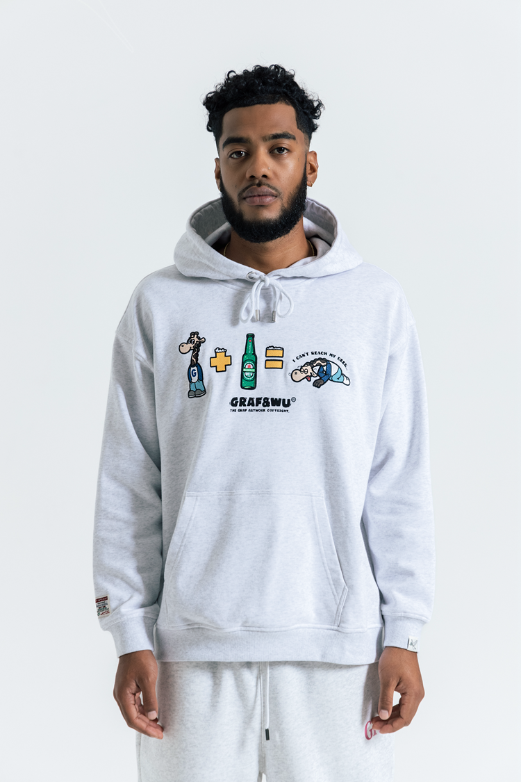 GRAF&WU Drunk Giraffe Funny Fleece Hoodie