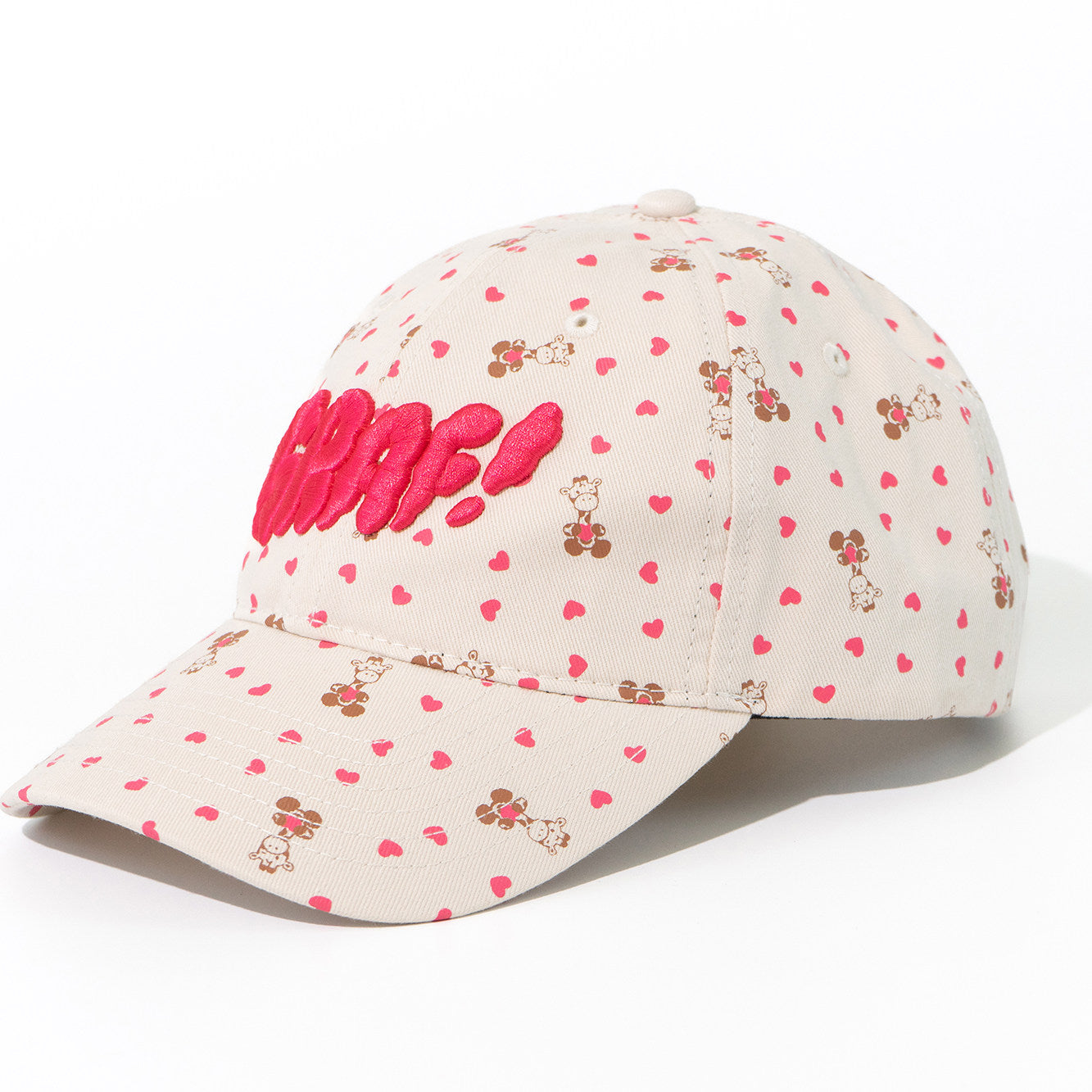 GRAF&WU Cream Fashion 3D Embroidered Cotton Caps