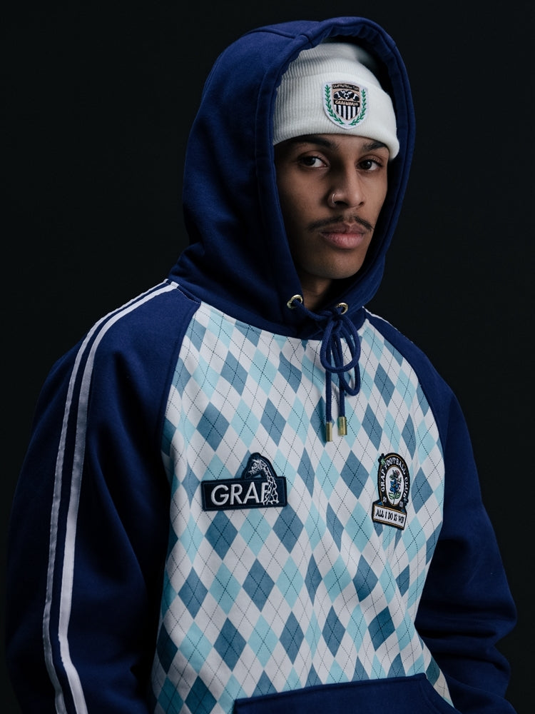 GRAF&WU Blokecore Football Team Floral Angel Devil Fleece Hoodie