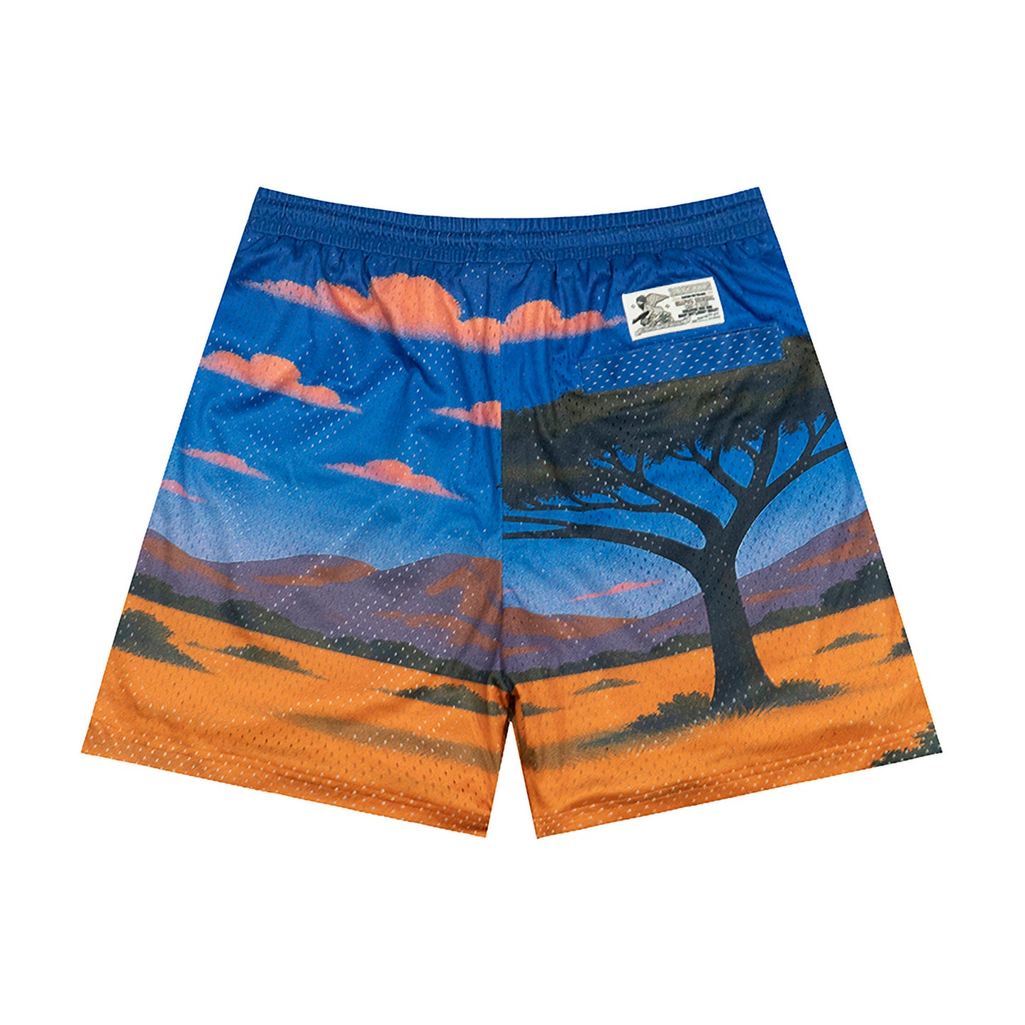 GRAF&WU African Savanna Fashion Design Patterned Mesh Breathable Shorts