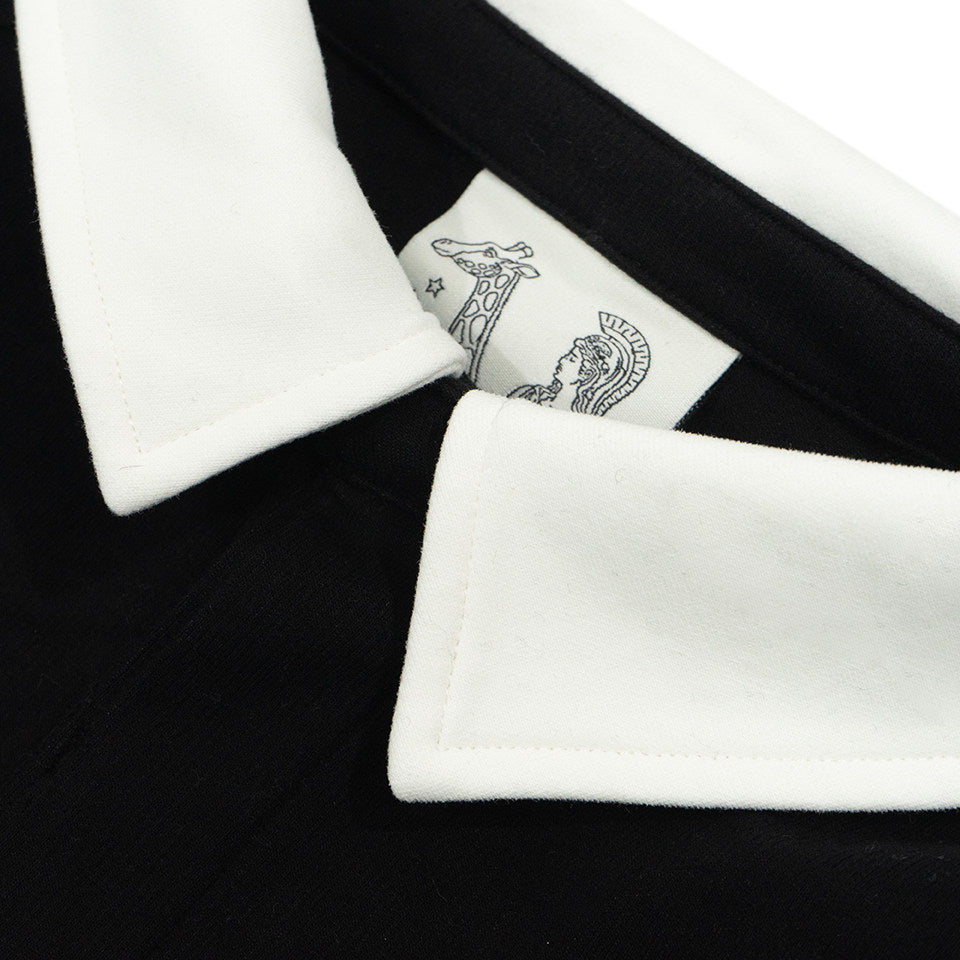 GRAF&WU Vintage Giraffe Football Polo Collar Long-sleeve Shirt - Retro Streetwear