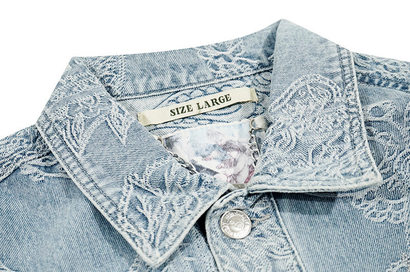 GRAF&WU Paisley Pattern Fashion Denim Jacket