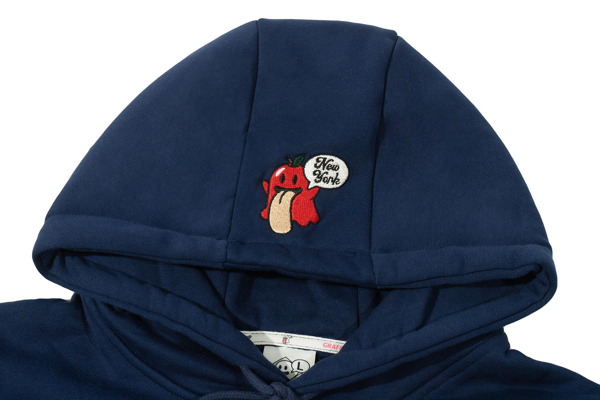 GRAFWU New York Cute Ghost Pattern Fleece Hoodie