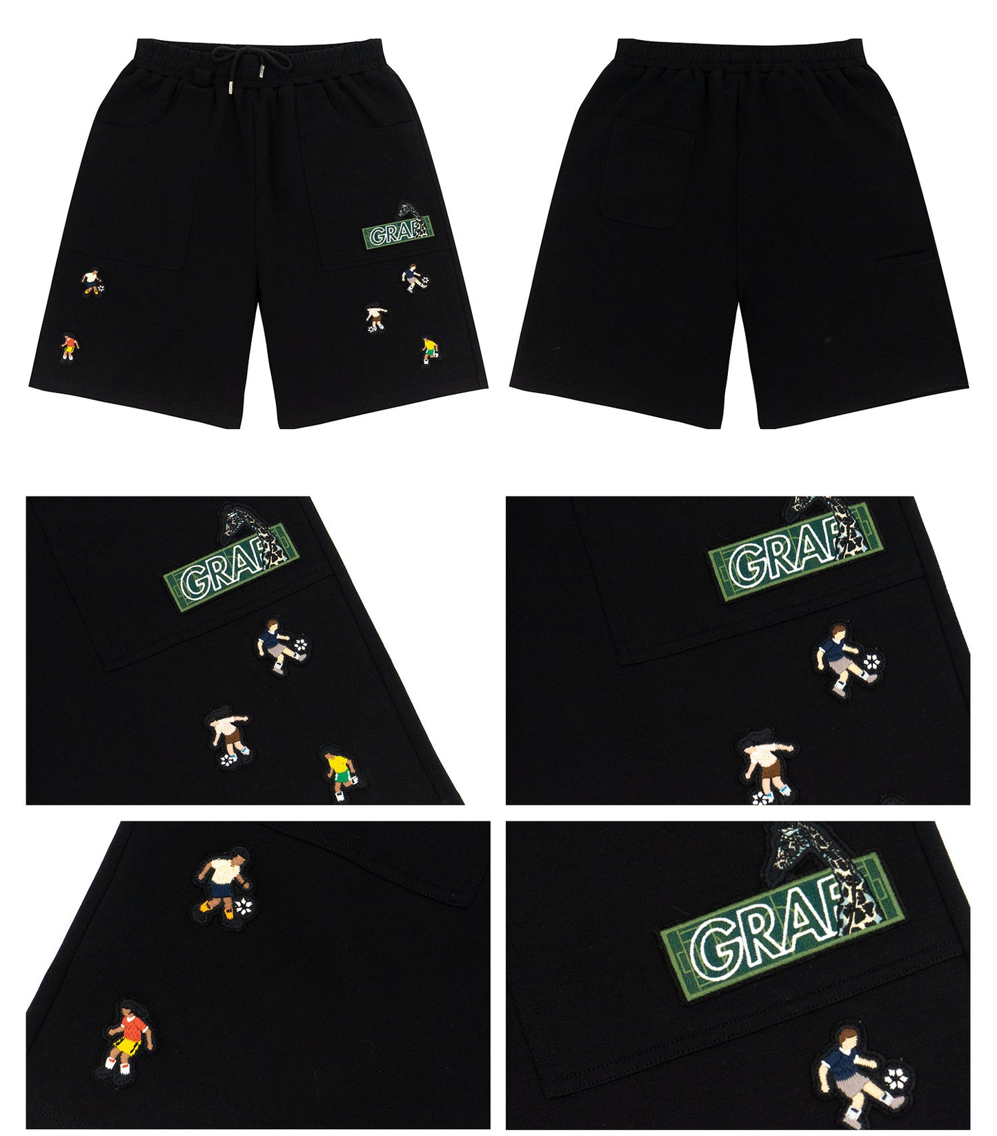 GRAF&WU Mini Athletic Giraffe Embroidered Shorts