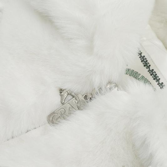 GRAF&WU Snakeskin Patch Embroidery Logo Faux Fur Jacket - Luxury Streetwear Coat