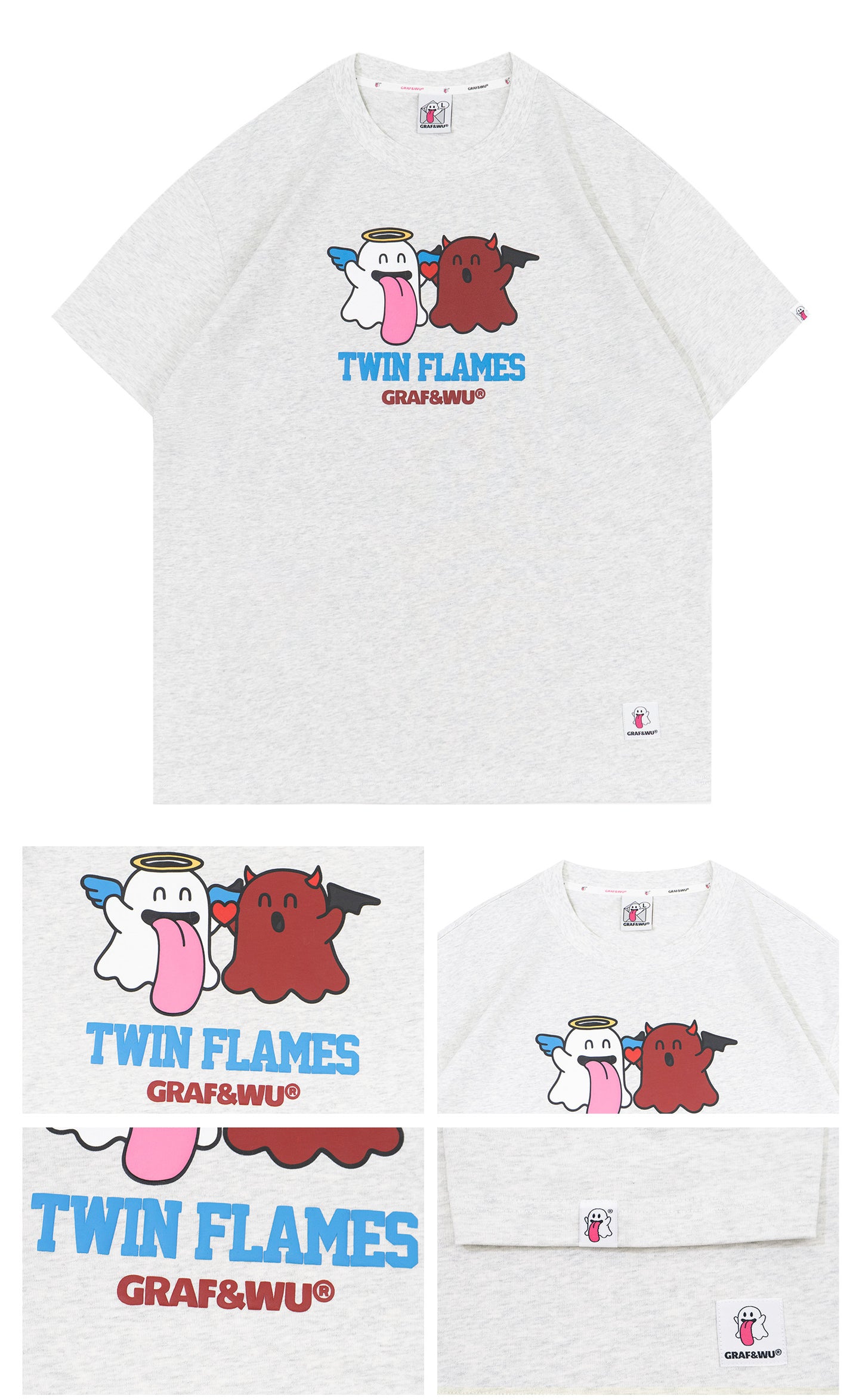 GRAF&WU TwinFlames Soul Mirror Ghost Couple T-Shirt