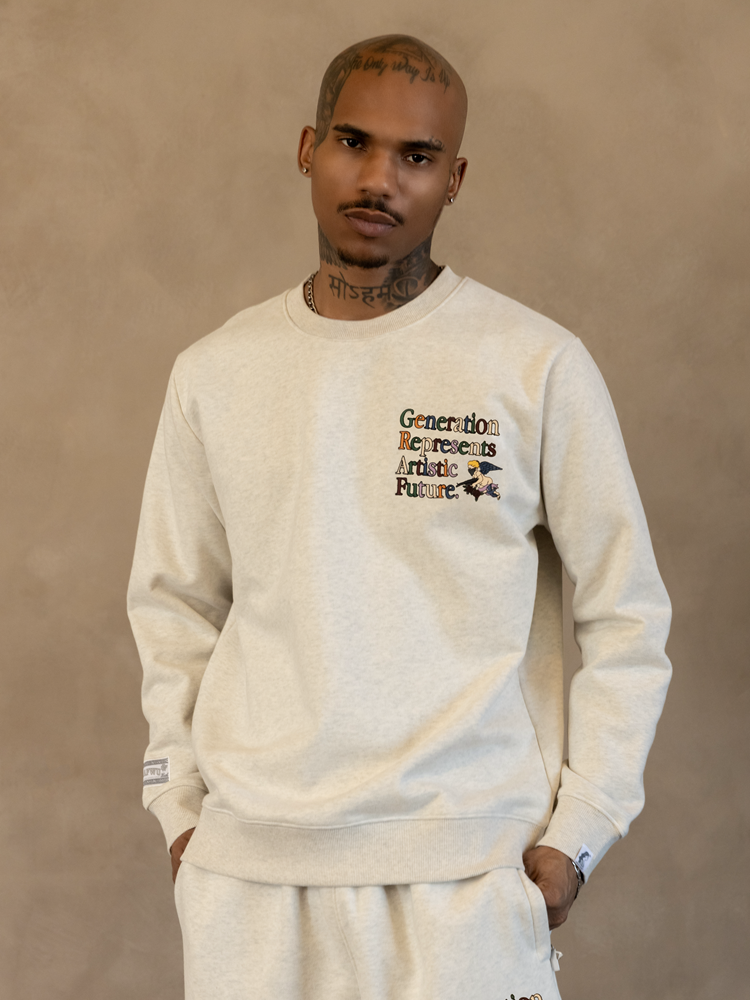 GRAF&WU AK47 Angel Embroidered Fleece Cozy Sweatshirt