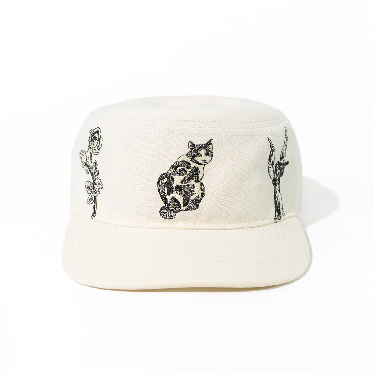 GRAF&WU Cat Goddess Stay Blessed Banknote Embroidered Flat-Top  Cap