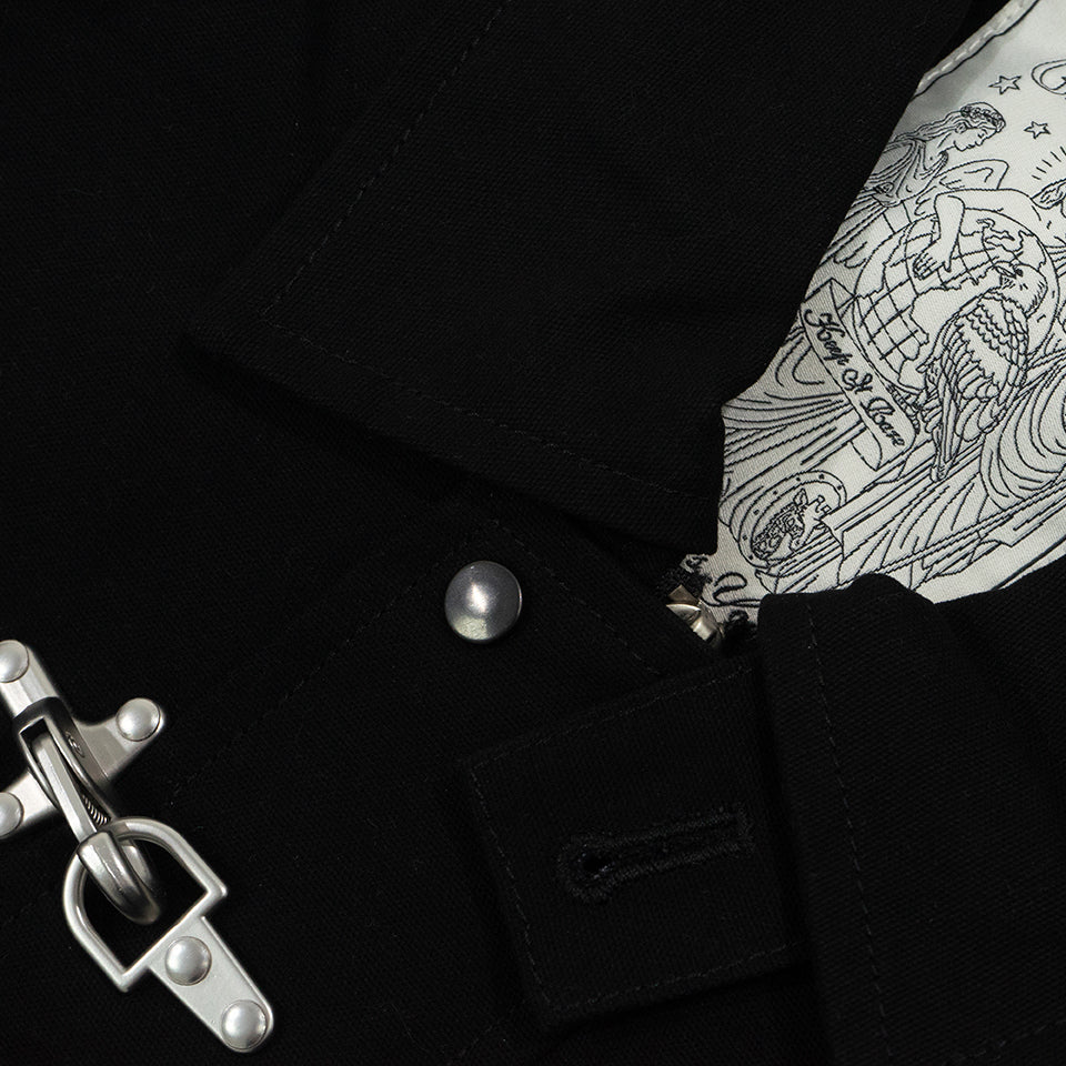 GRAF&WU Firefighter Style Reflective Lobster Buckle Work Jacket