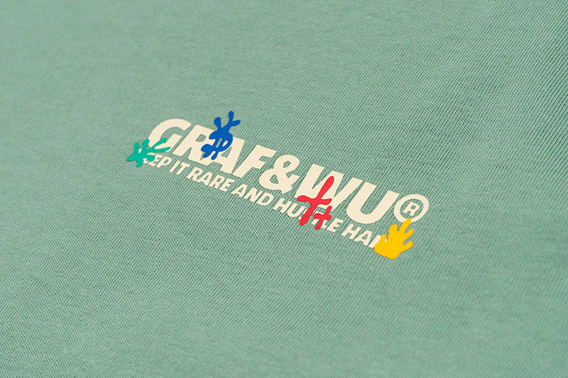 GRAF&WU Brand Letter Print Fashion 100% Cotton T-shirt