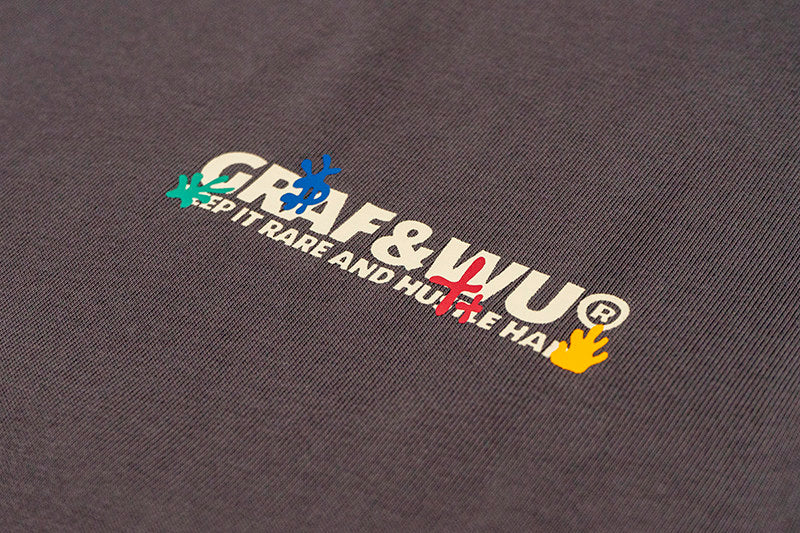 GRAF&WU Brand Letter Print Fashion 100% Cotton T-shirt