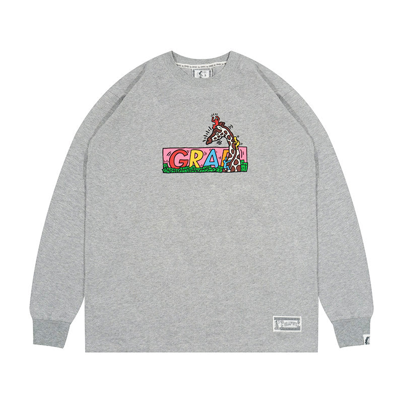 GRAF&WU Tribute Keith Haring Pop Art Cartoon Long-sleeved Shirt