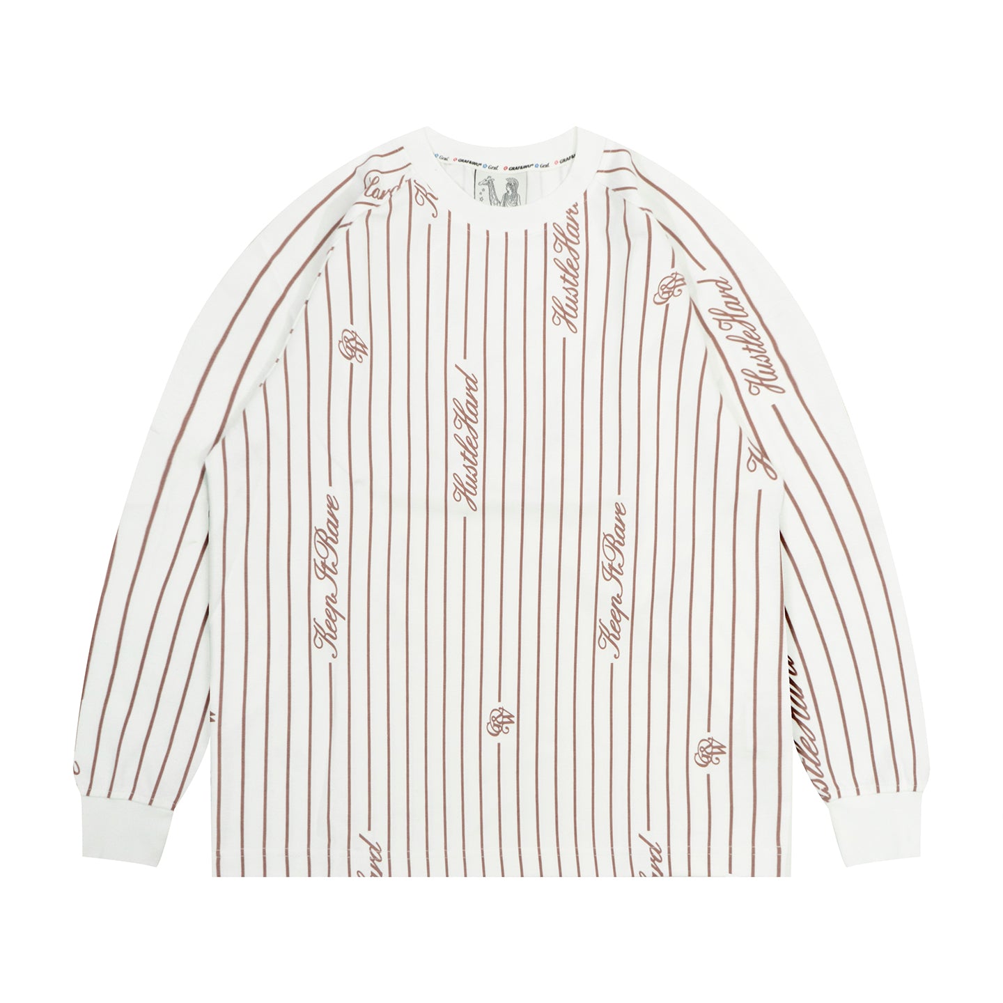 GRAF&WU Brand Slogen Vertical Striped Mexican-style Long-sleeved Shirt