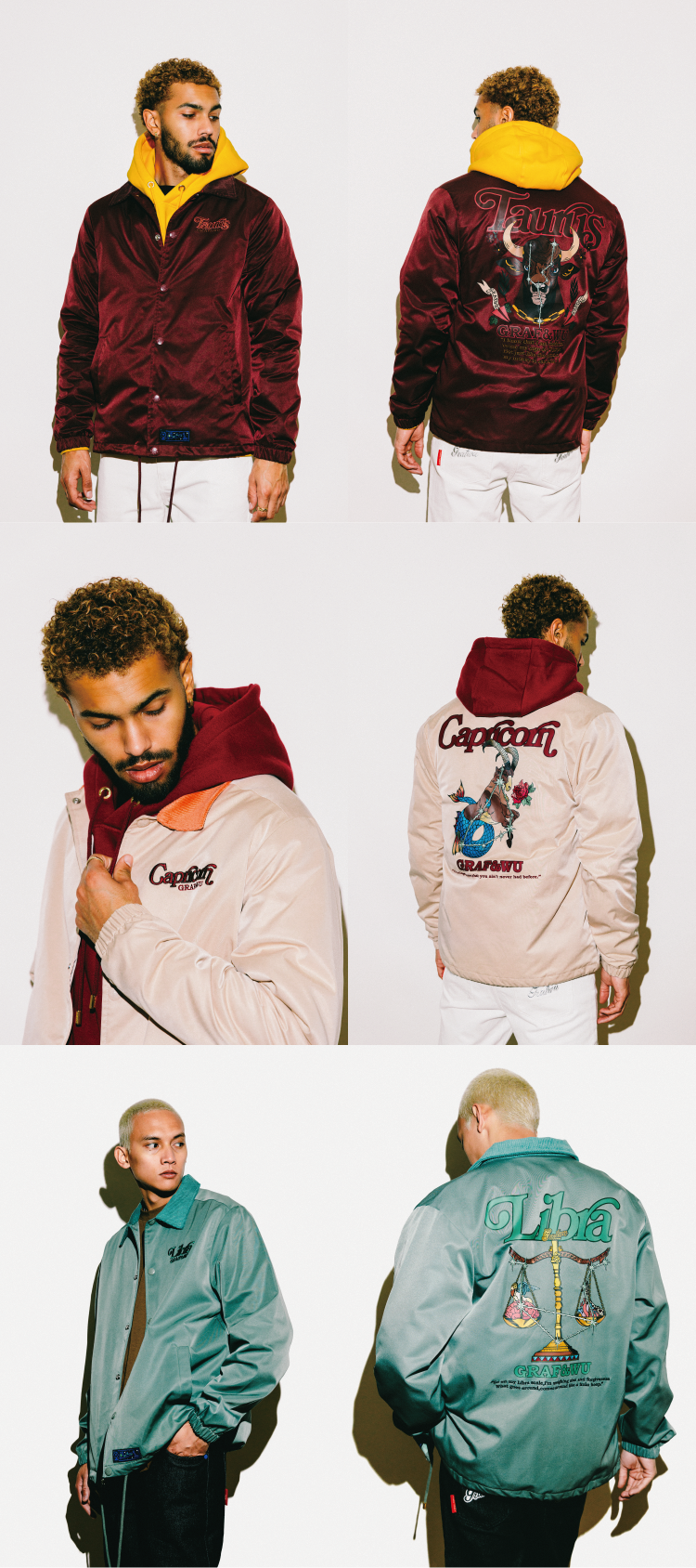 GRAF&WU 12 Signs Hip-hop Lyrics Embroidery Print Windproof Coach Jacket
