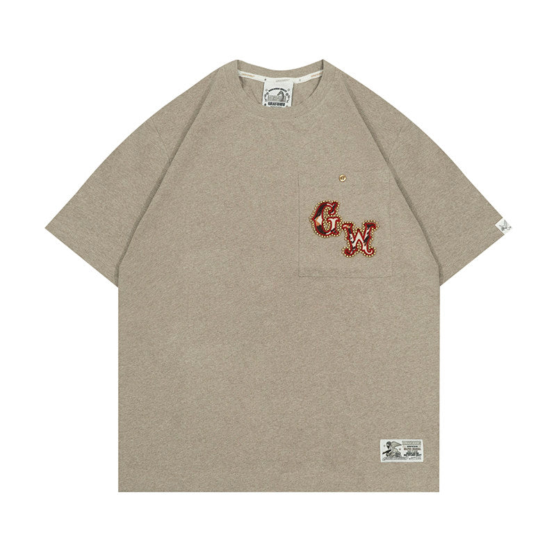 GRAF&WU Brand Letter Fashion Design Casual 100% Cotton T-shirt