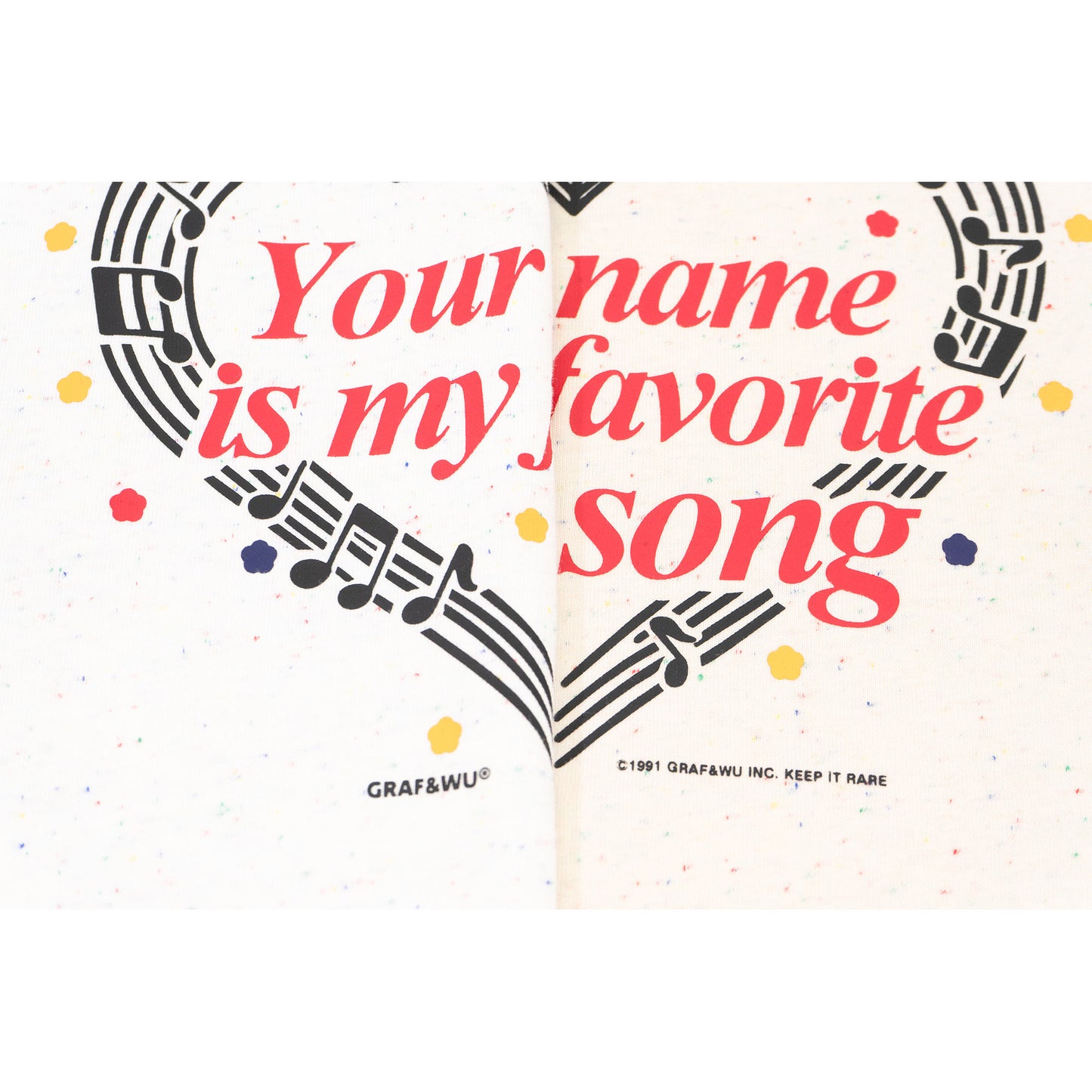 GRAF&WU Musical Notes Sweet words Print Boxy Cropped T-shirt