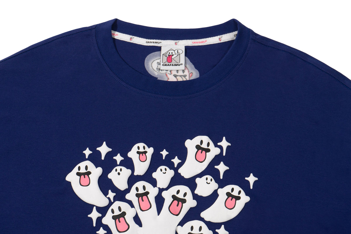 Ghost Puff-Print Long Sleeve Tee for Couples