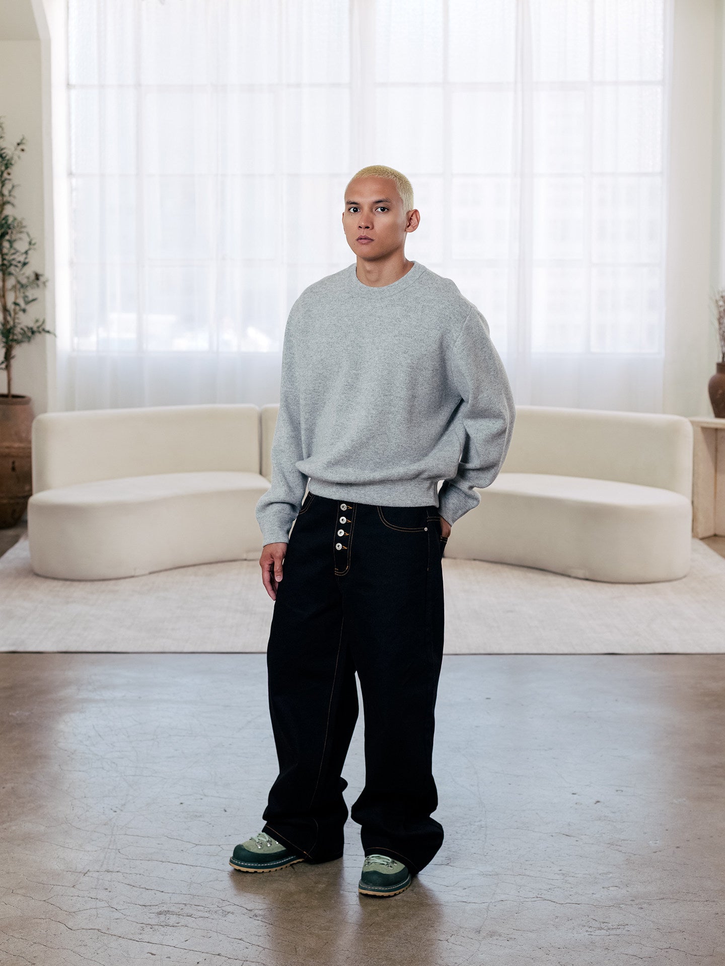 GRAF&WU Cashmere Old Money Vibe Knitted Crew Neck Sweater