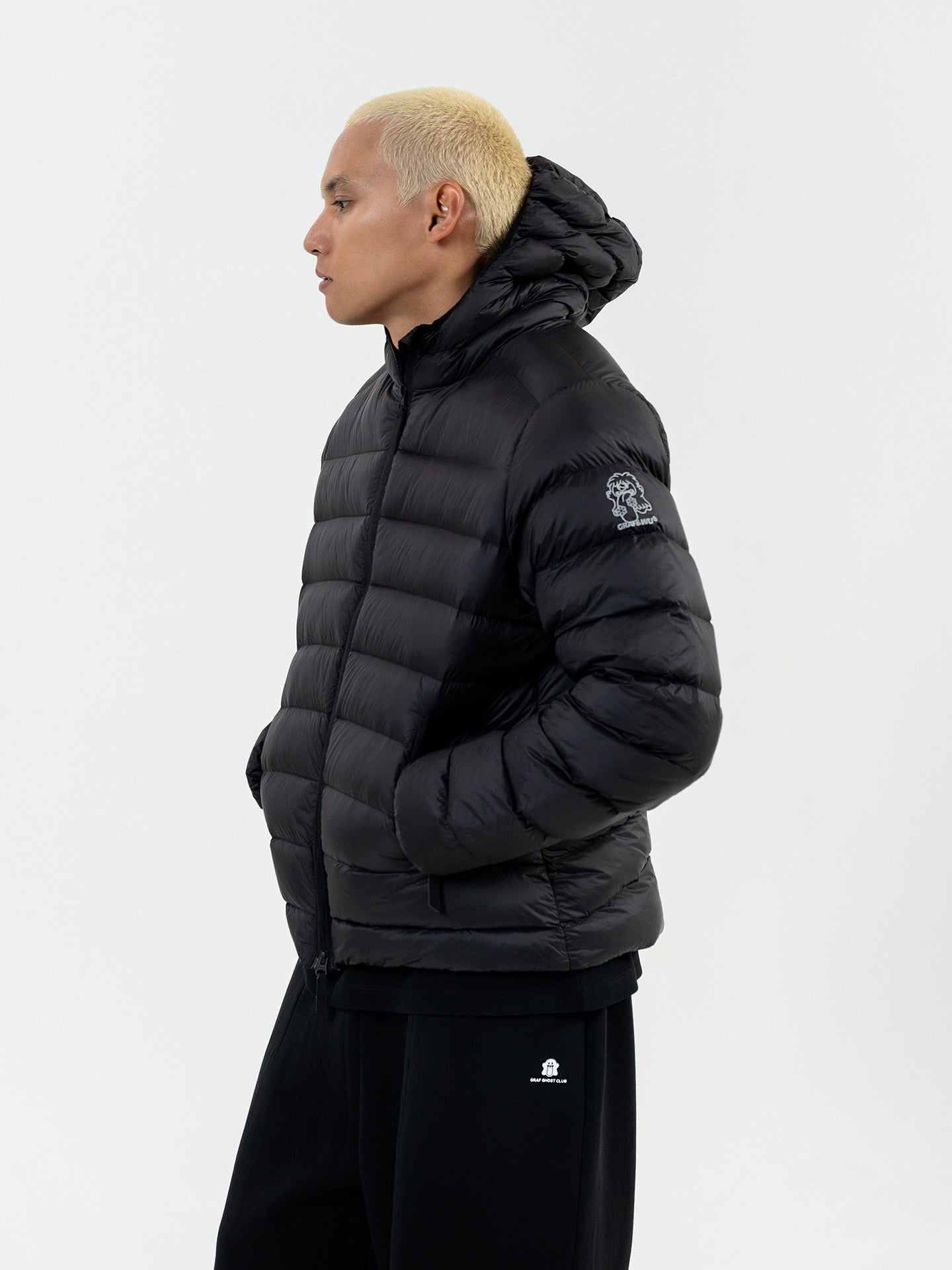 GRAF&WU Yeti Cute Ghost Character Lightweight Fashion Down Jacket