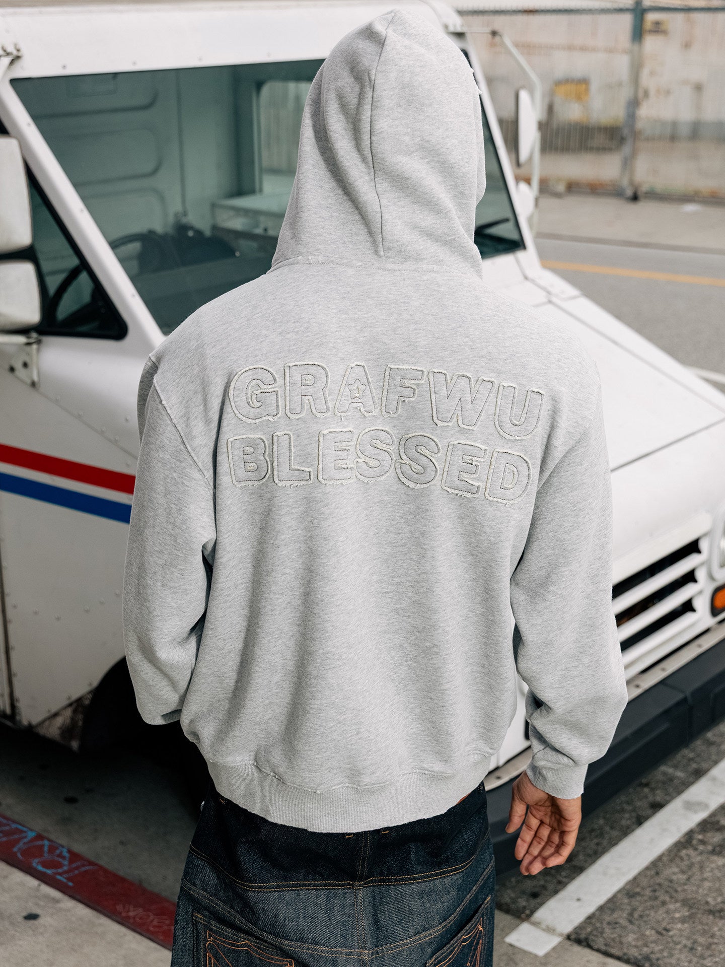 GRAF&WU Brand Fashion Studded Design Vintage Fleece Hoodie