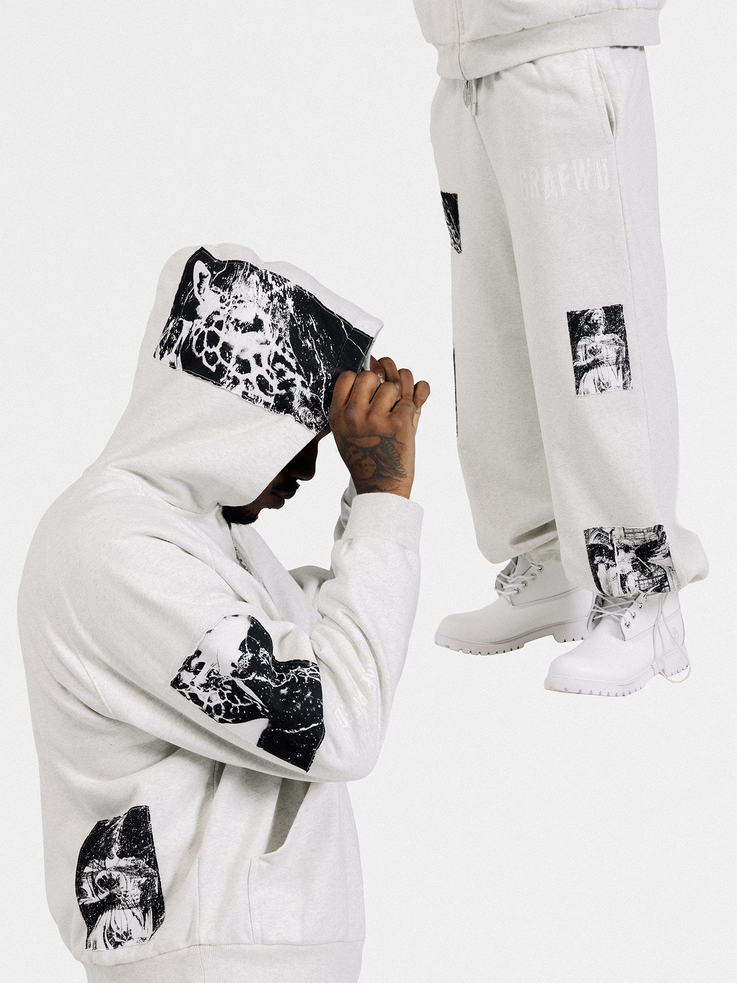 GRAF&WU Grunge Graphic Aesthetic Streetwear Zip-Up Hoodie