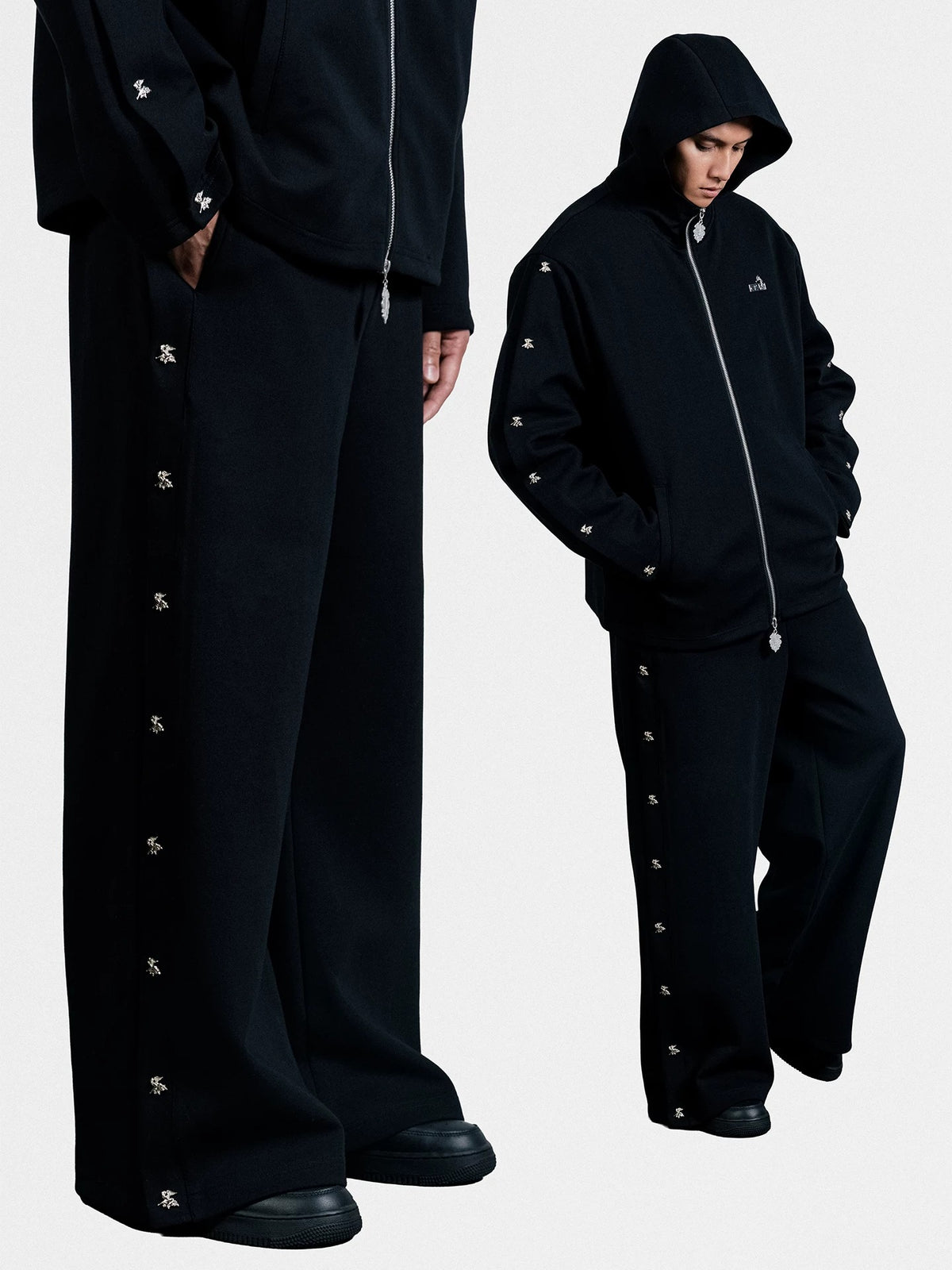 GRAF&WU AK47 Angel Metal Button Fashion Tear Away Hoodie