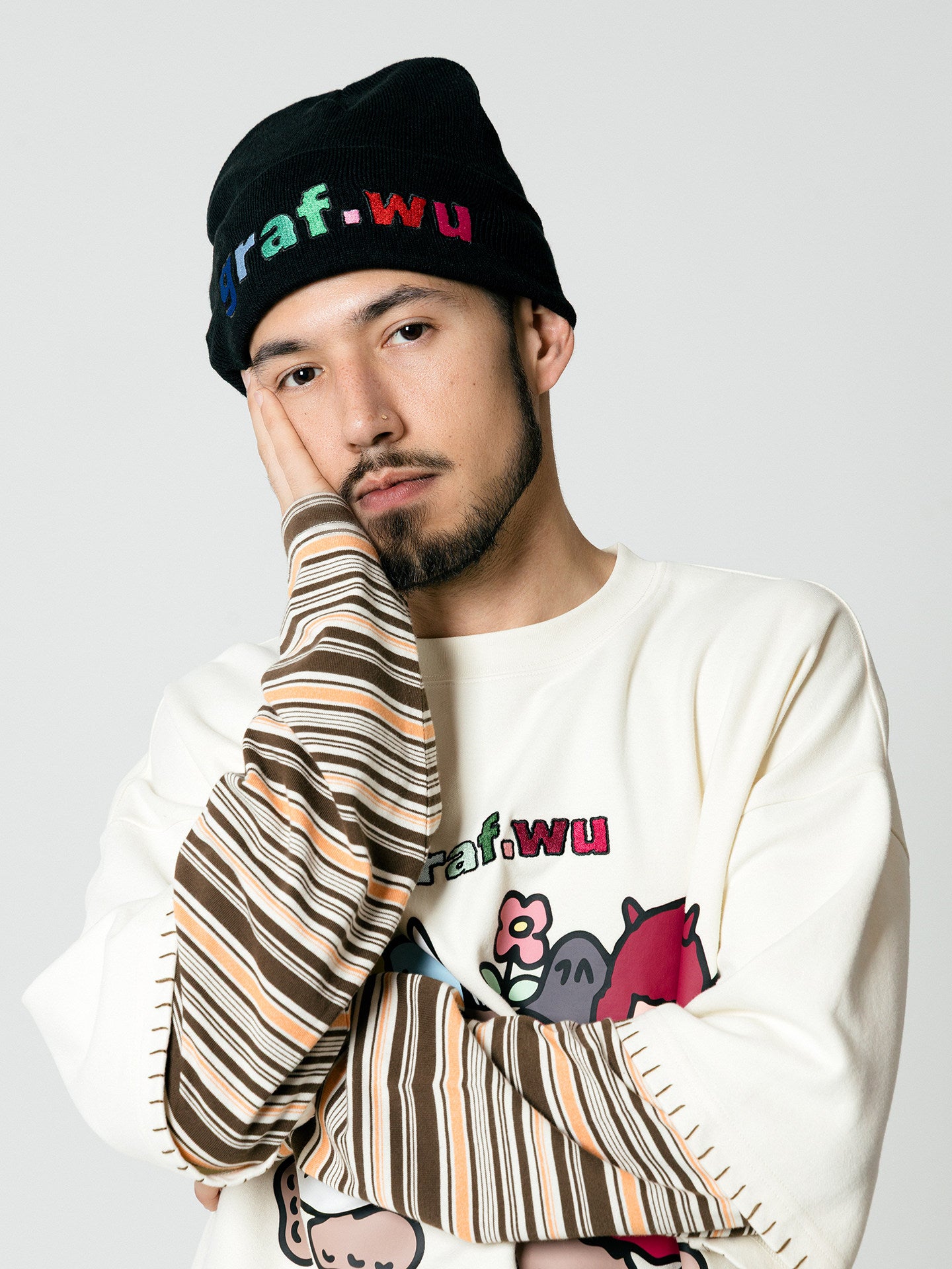 GRAF&WU Cartoon Demon Angel Colorful Embroidered Hip Hop Wool Hat