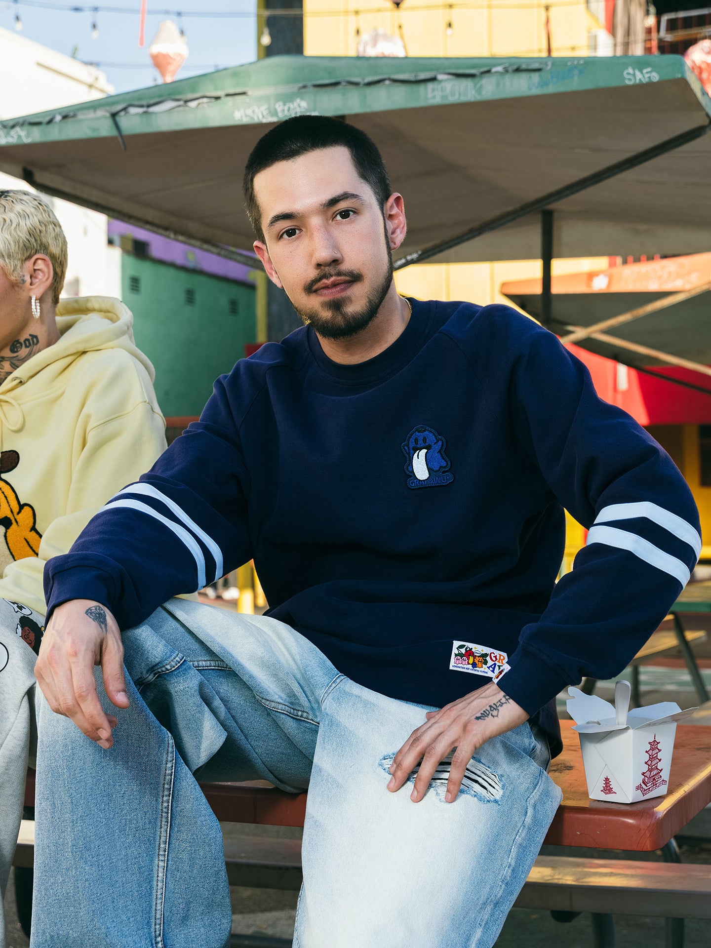 GRAF&WU Fruit Cute Ghost Embroidery long-sleeve Shirt