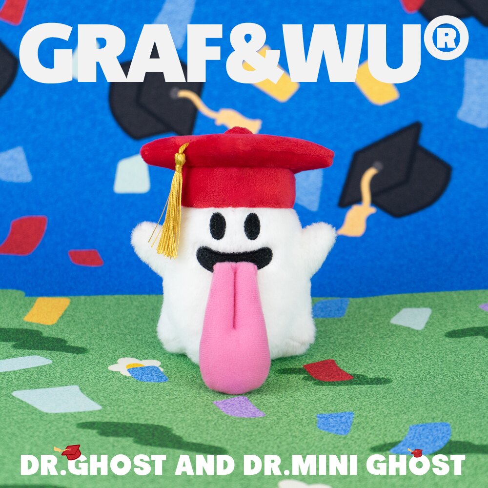 GRAF&WU Graduate Cute Ghost Doll Bag Charm Collectible Graduation Gift