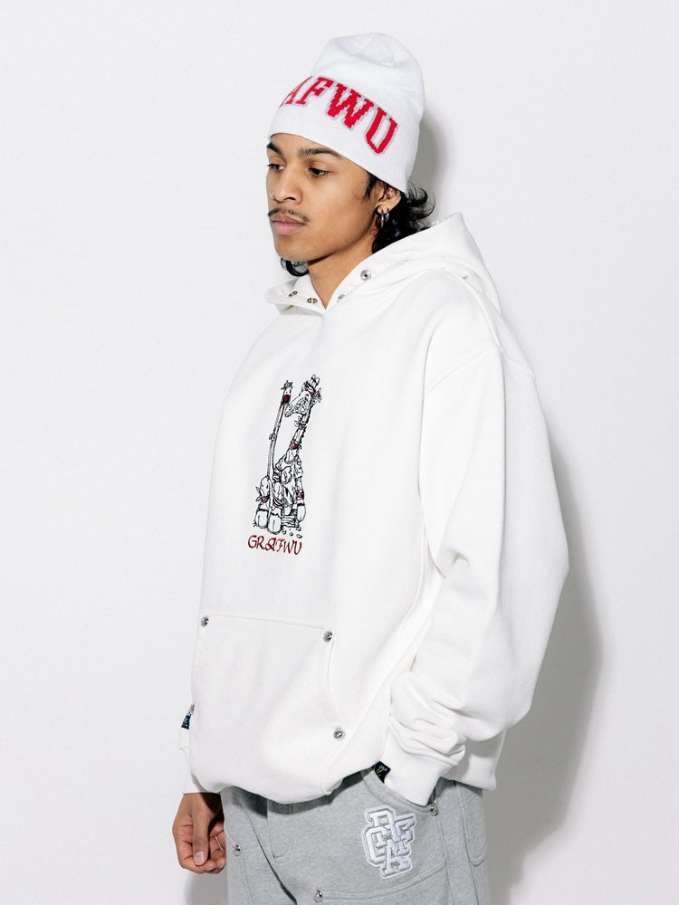 GRAF&WU Heartbreak Giraffe Embroidered Thick Hoodie