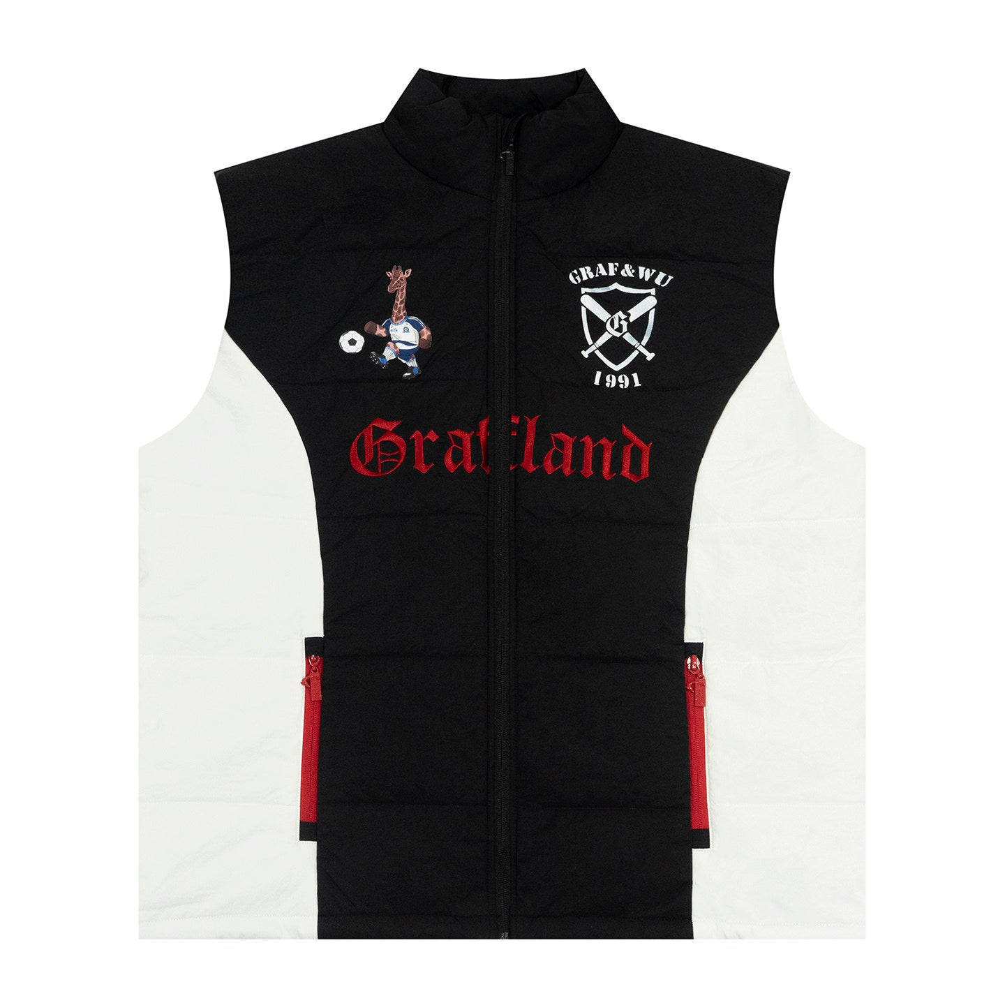 GRAF&WU Giraffe Playing Soccer Thick Warm Vest