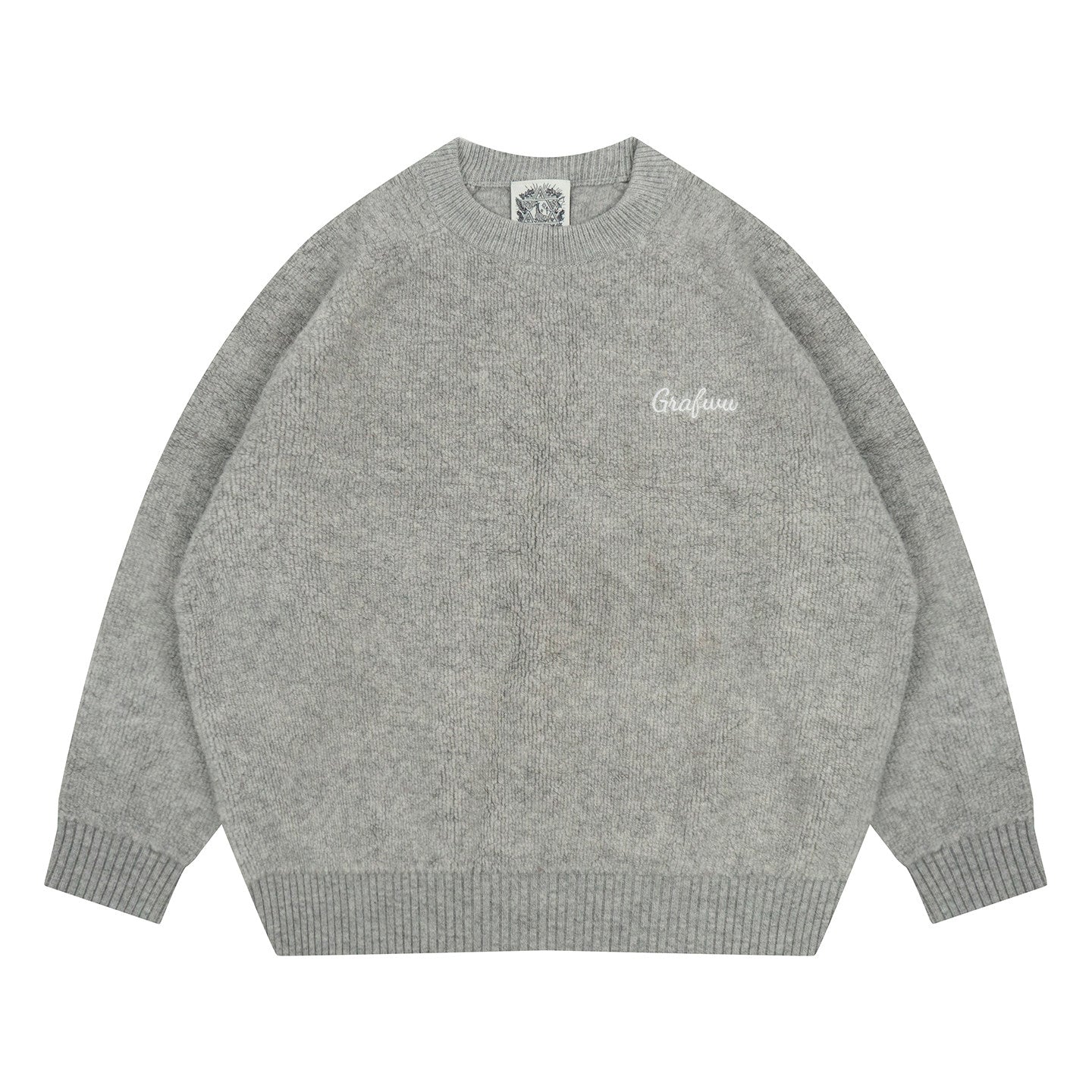 GRAF&WU Cashmere Knitted Soft Crew Neck Thick Sweater