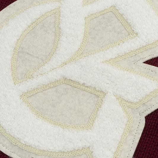 GRAF&WU Embroidered Badge Vintage Shawl Collar Knitted Sweater