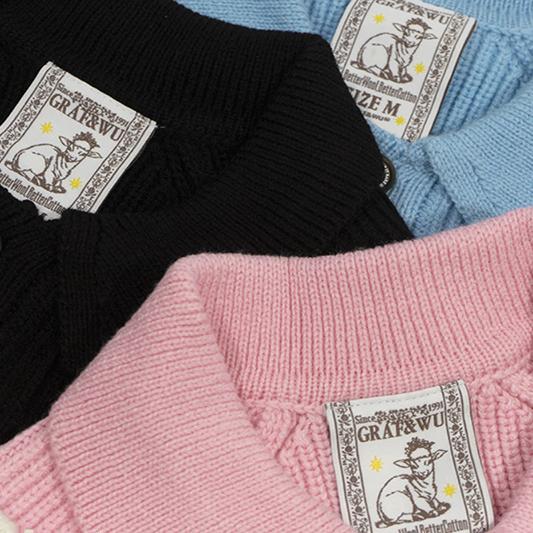 GRAF&WU Original Graf Embroidered Knitted Short POLO Collar Sweater