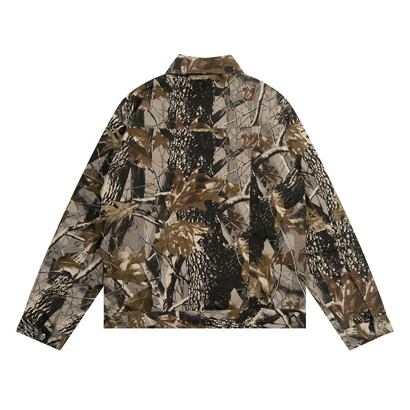 GRAF&WU Leaf Branch Camo Fleece Work Jacket - Outdoor Tactical Jacket