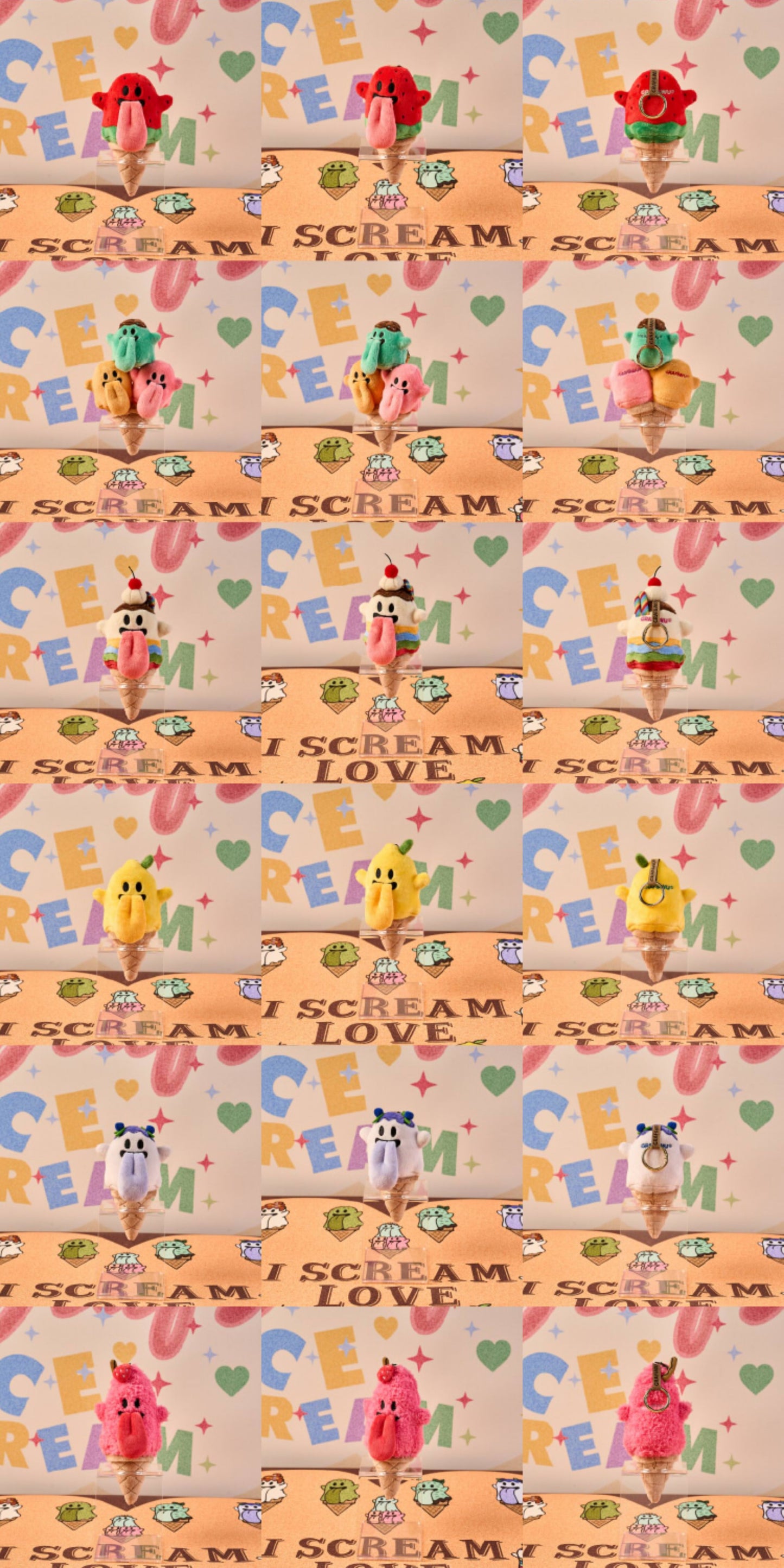 GRAF&WU BooGhost Ice Cream Cone Plush Bag Charm - Kawaii Ghost Pendant