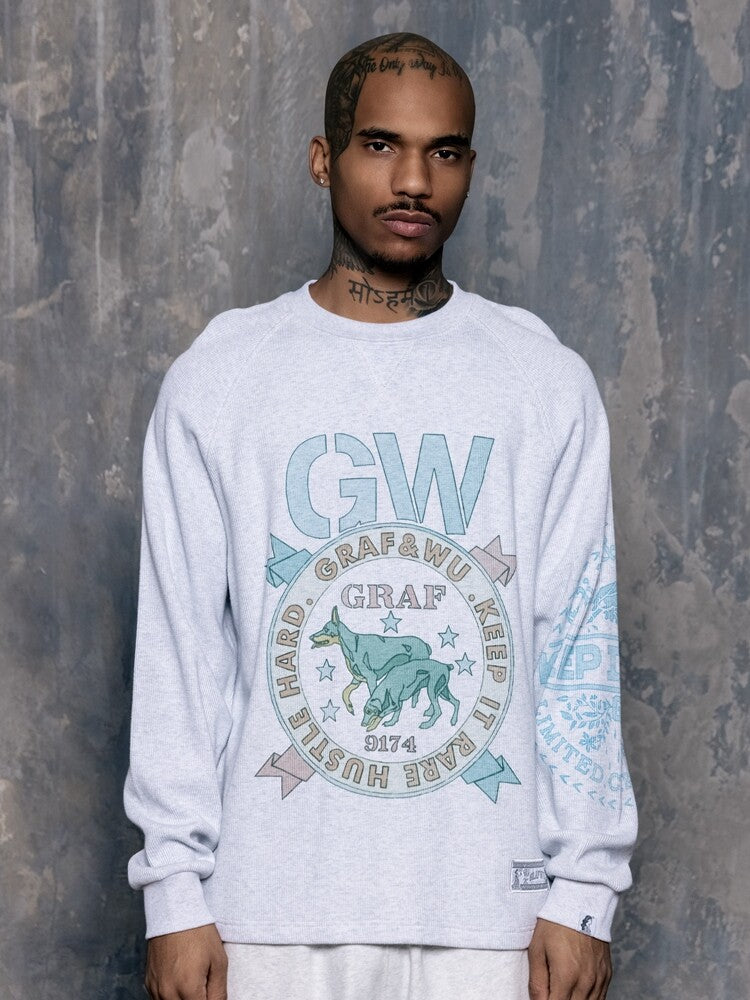 GRAF&WU AK47 Angel Barn Style Printed Cotton Long-Sleeve T-Shirt