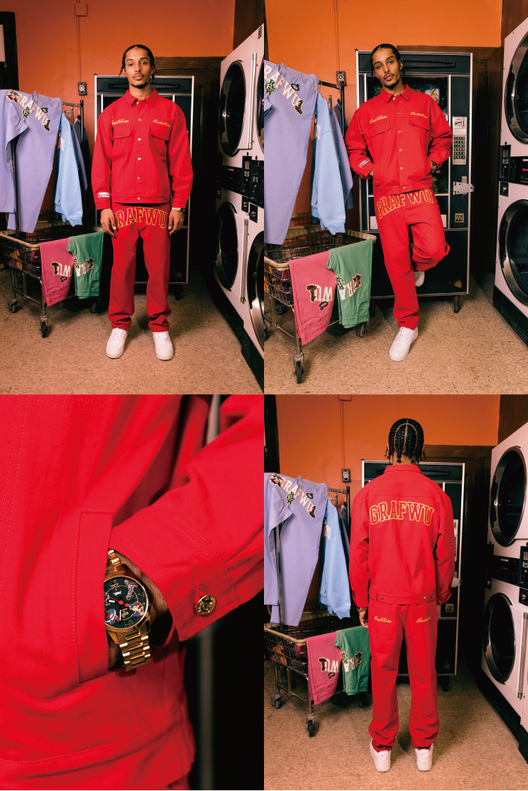 GRAF&WU Brand Letter Logo Embroidered Casual Pants