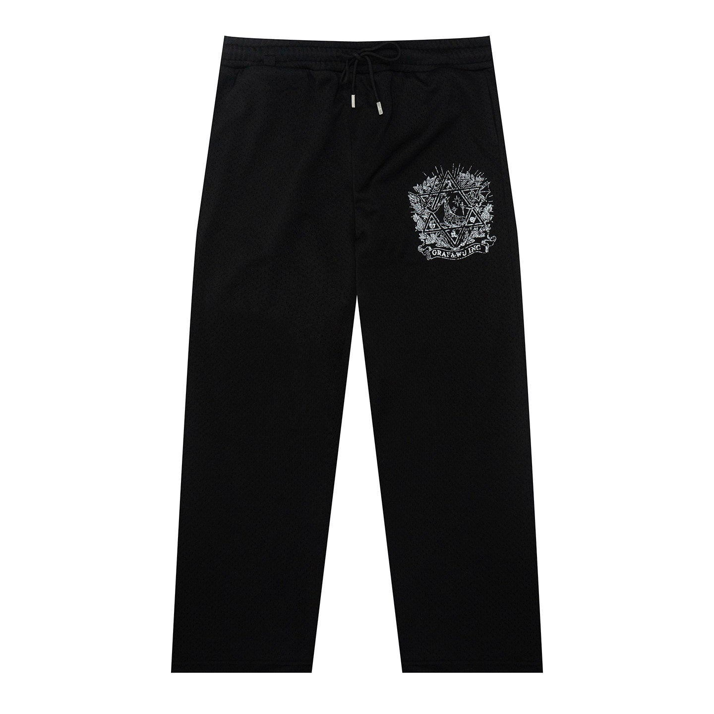 GRAF&WU Giraffe Badge Print Double-layered Mesh Cozy Pants