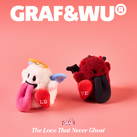GRAF&WU Love Angle Demon BooGhost Magnetic Plush Bag Charm